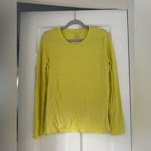 Majestic Filatures Deluxe Teeshirt Yellow Striped Crewneck in Size 3 (Medium)